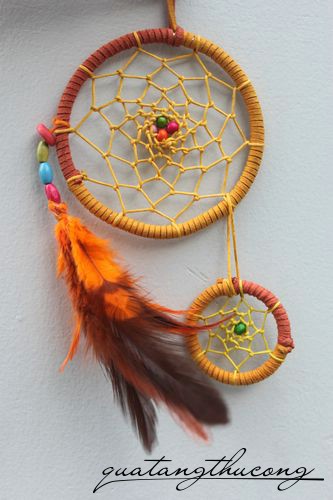 Dreamcatcher sắc cam hai vòng 